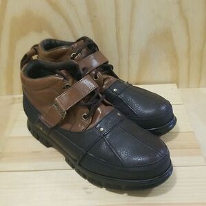 Polo Ralph Lauren Hardy II leather Strap Low boot Brown SZ-12